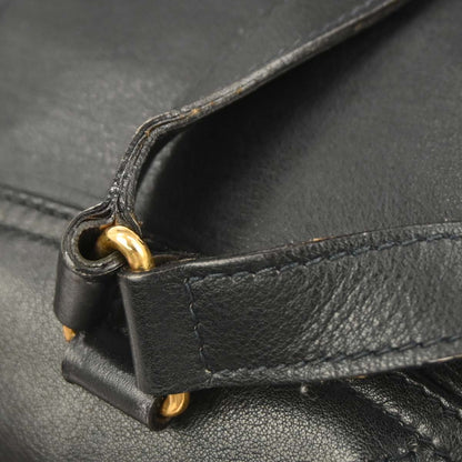 Gucci Navy Leather Bamboo Backpack