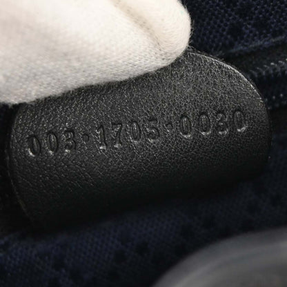 Gucci Navy Leather Bamboo Backpack