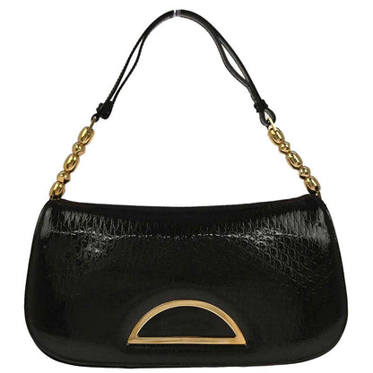 Christian Dior Black Patent Leather Trotter Malice Handbag