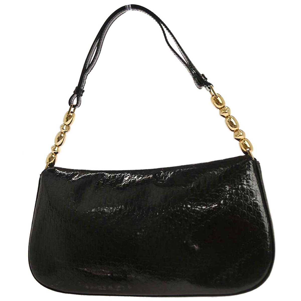 Christian Dior Black Patent Leather Trotter Malice Handbag