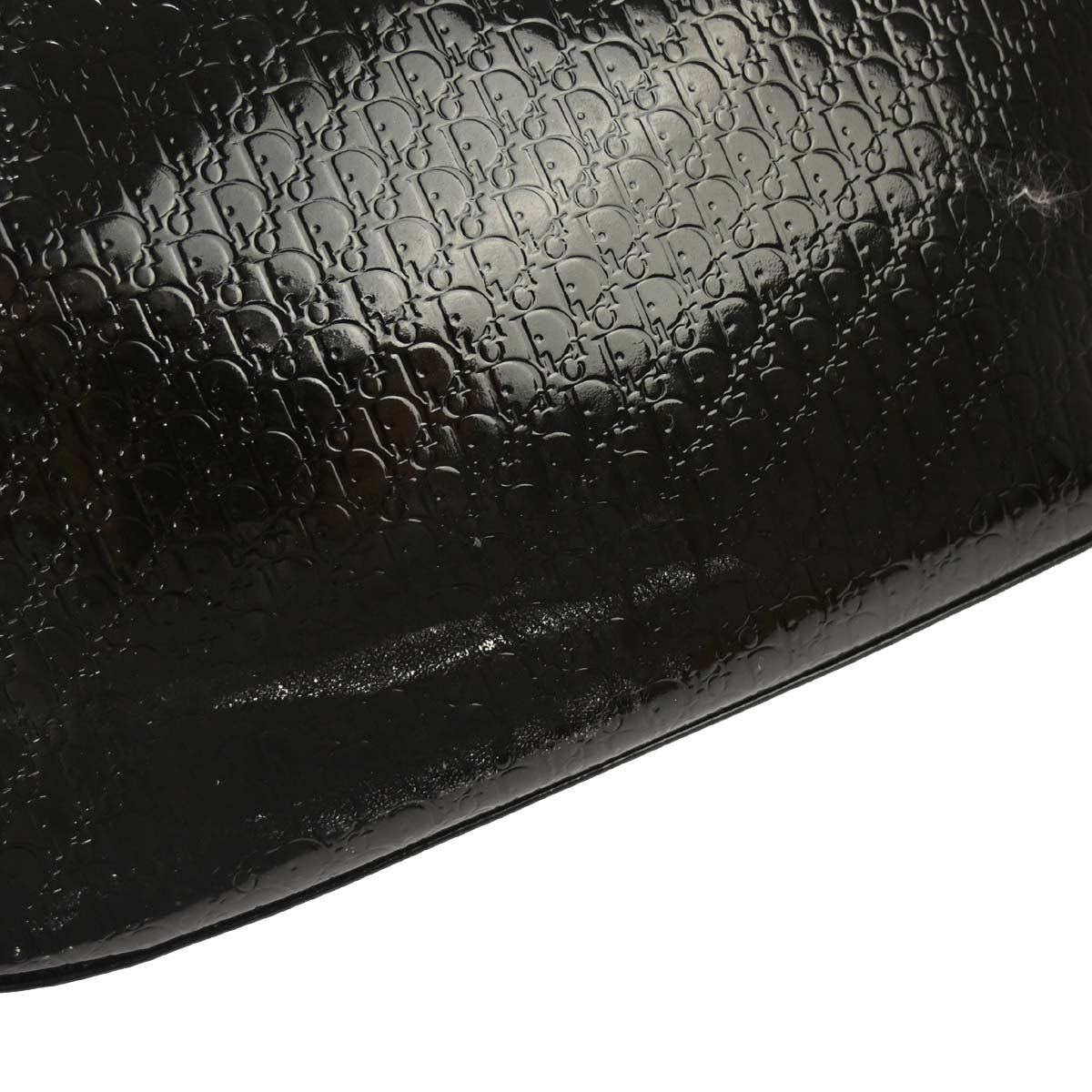 Christian Dior Black Patent Leather Trotter Malice Handbag