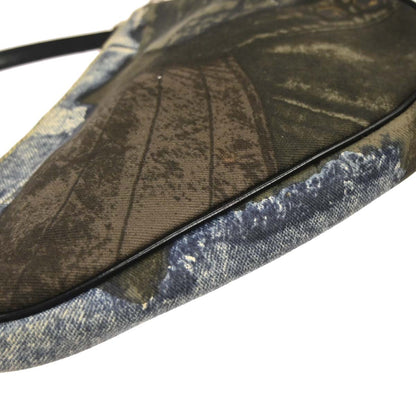 Christian Dior Blue Denim Print Saddle Handbag