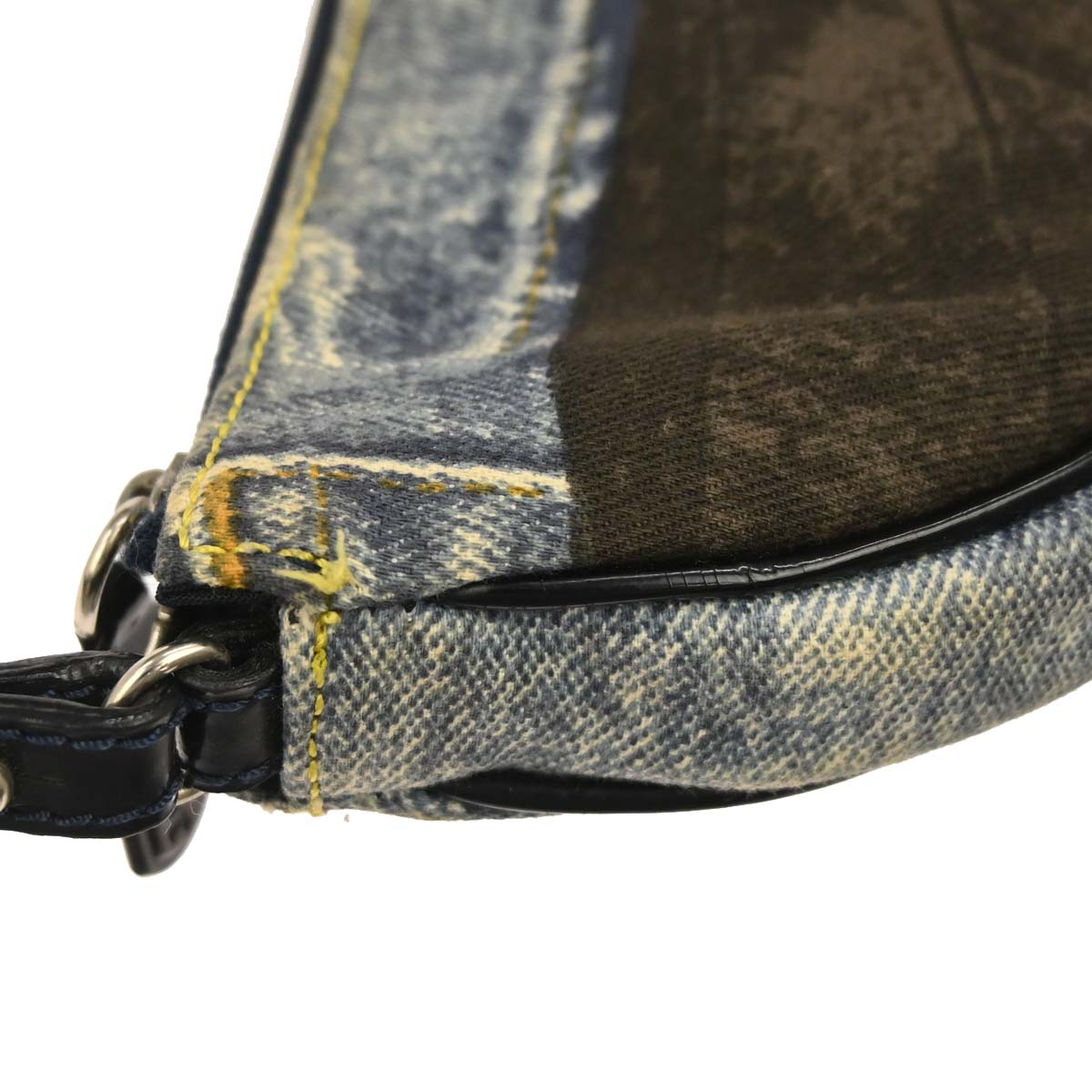 Christian Dior Blue Denim Print Saddle Handbag