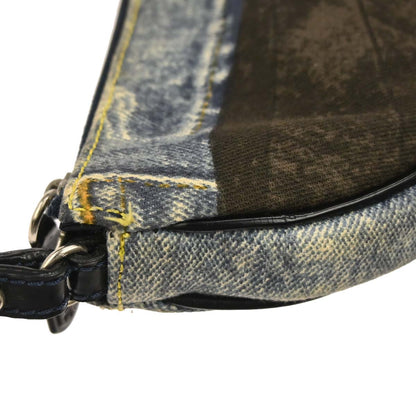 Christian Dior Blue Denim Print Saddle Handbag