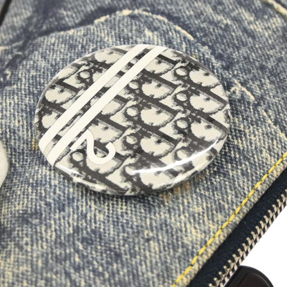 Christian Dior Blue Denim Print Saddle Handbag