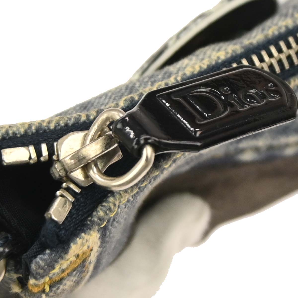 Christian Dior Blue Denim Print Saddle Handbag