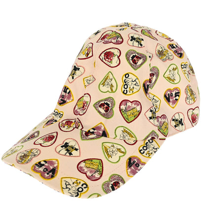 Chanel Pink Cotton #M Valentine Cap Small Good