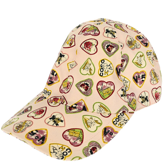 Chanel Pink Cotton #M Valentine Cap Small Good