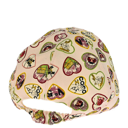 Chanel Pink Cotton #M Valentine Cap Small Good