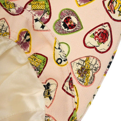 Chanel Pink Cotton #M Valentine Cap Small Good