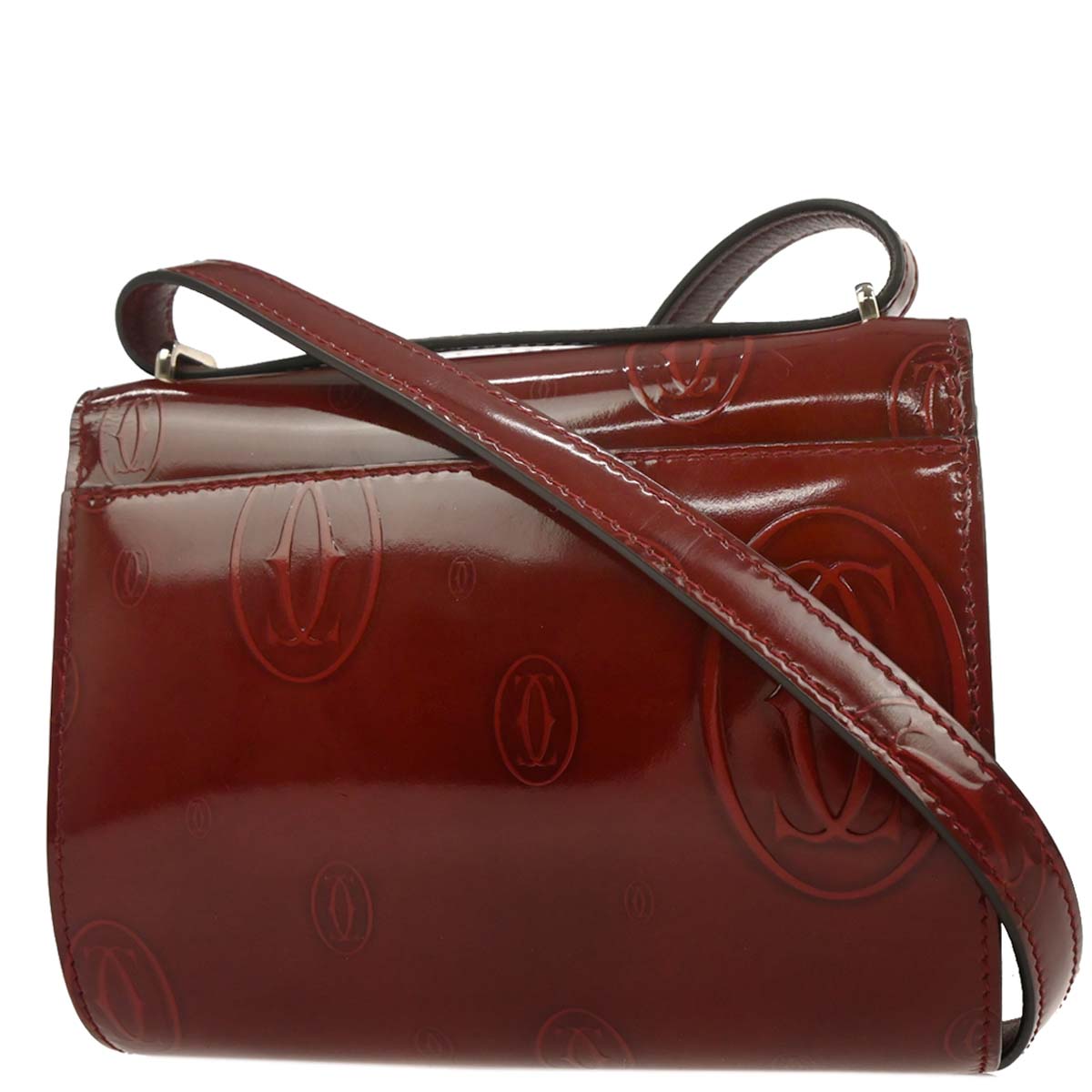 Cartier Bordeaux Patent Leather Happy Birthday Shoulder Bag