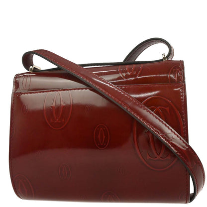 Cartier Bordeaux Patent Leather Happy Birthday Shoulder Bag