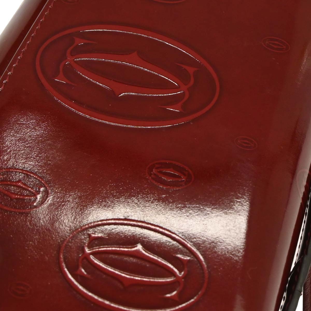 Cartier Bordeaux Patent Leather Happy Birthday Shoulder Bag