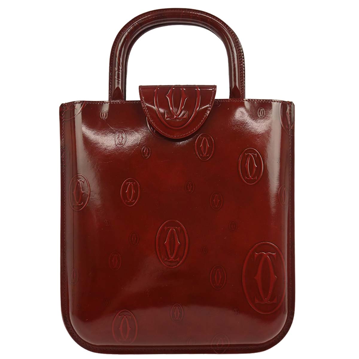 Cartier Bordeaux Patent Leather Happy Birthday Handbag