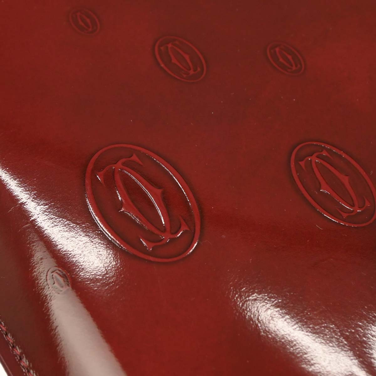 Cartier Bordeaux Patent Leather Happy Birthday Handbag