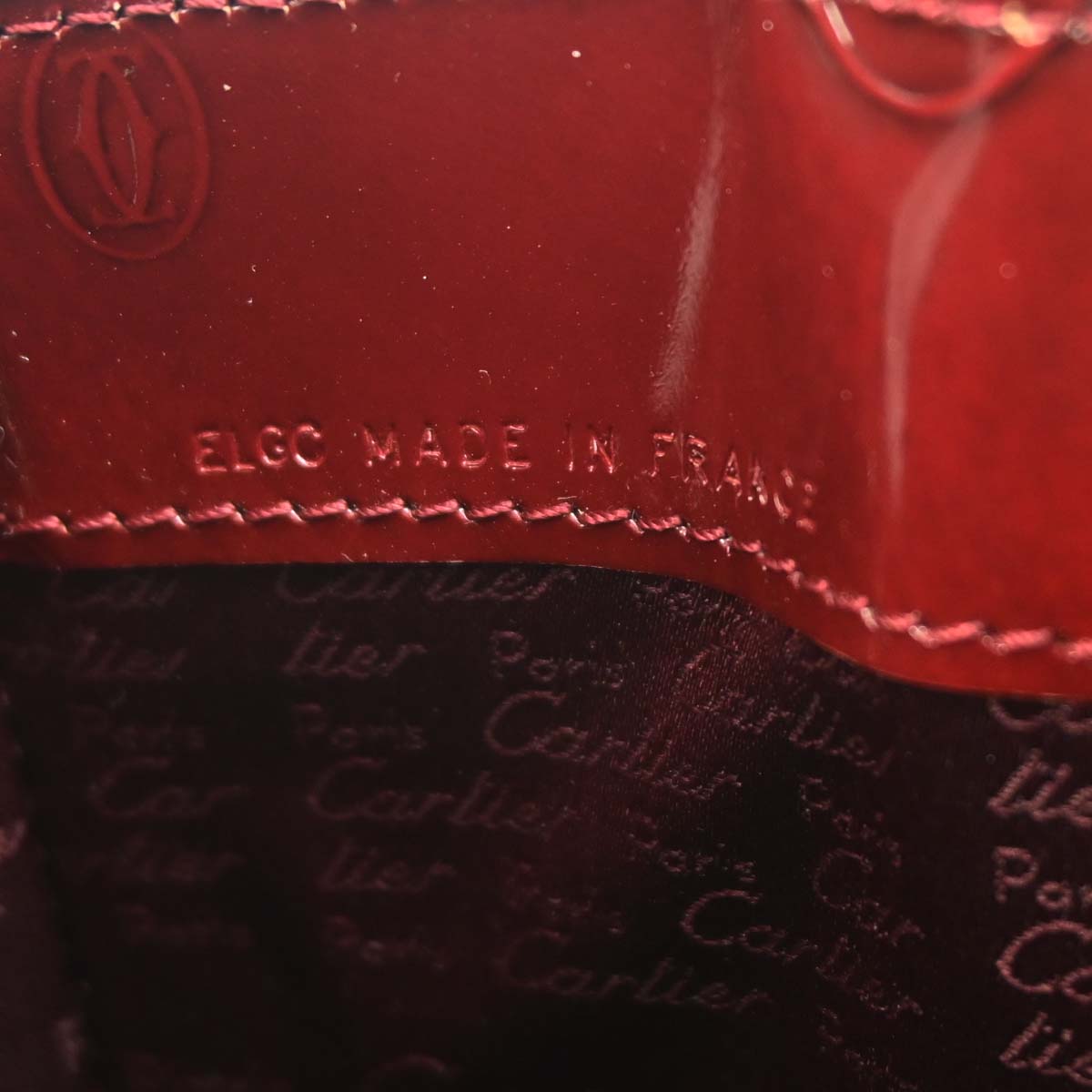 Cartier Bordeaux Patent Leather Happy Birthday Handbag