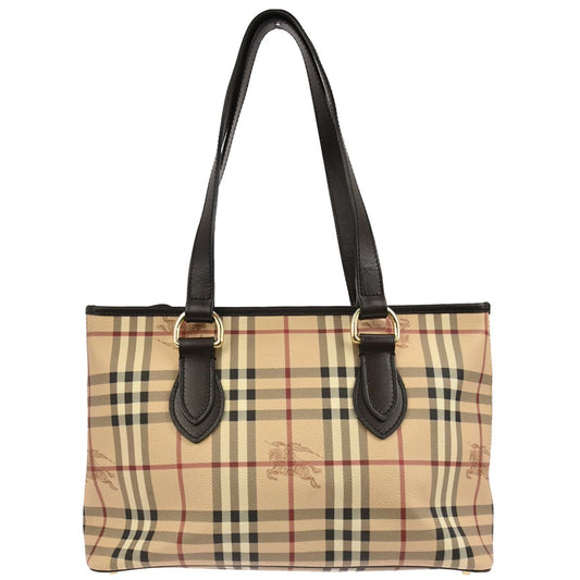 Burberry Beige PVC House Check Tote Handbag