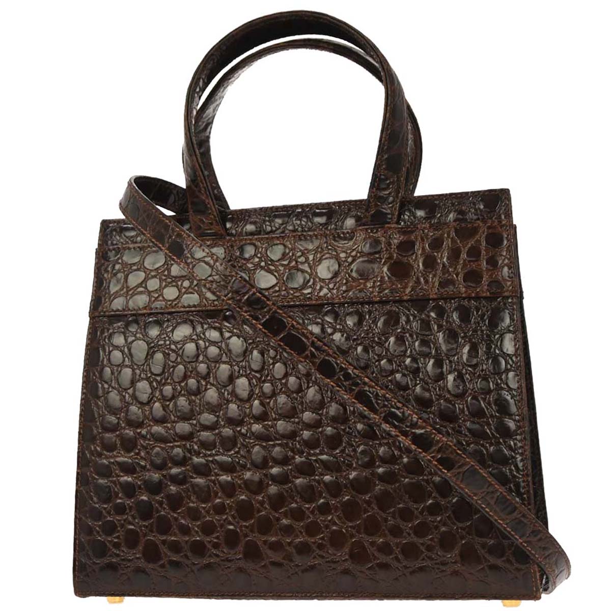 Salvatore Ferragamo Brown Vara Bow 2way Shoulder Handbag