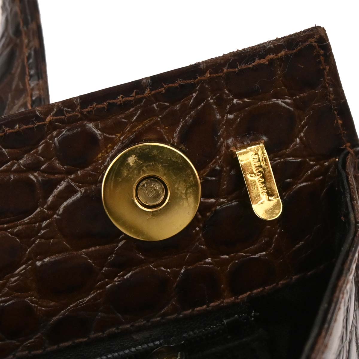 Salvatore Ferragamo Brown Vara Bow 2way Shoulder Handbag