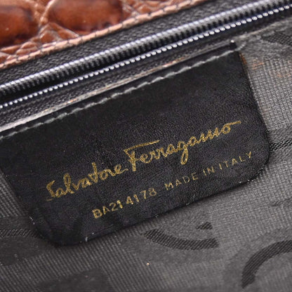 Salvatore Ferragamo Brown Vara Bow 2way Shoulder Handbag