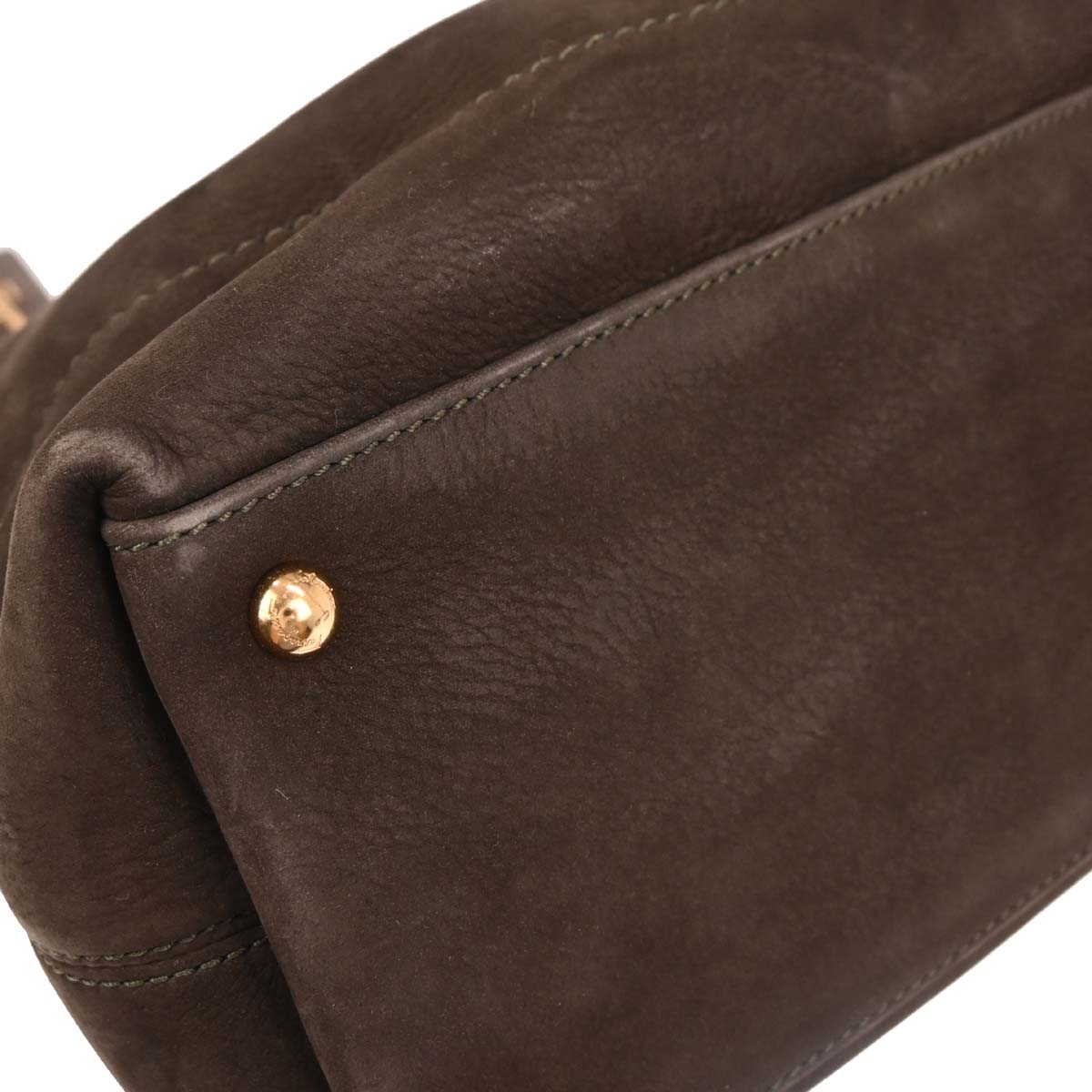 Salvatore Ferragamo Brown Suede Gancini 2way Shoulder Handbag