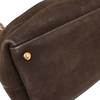 Salvatore Ferragamo Brown Suede Gancini 2way Shoulder Handbag