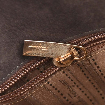 Salvatore Ferragamo Brown Suede Gancini 2way Shoulder Handbag