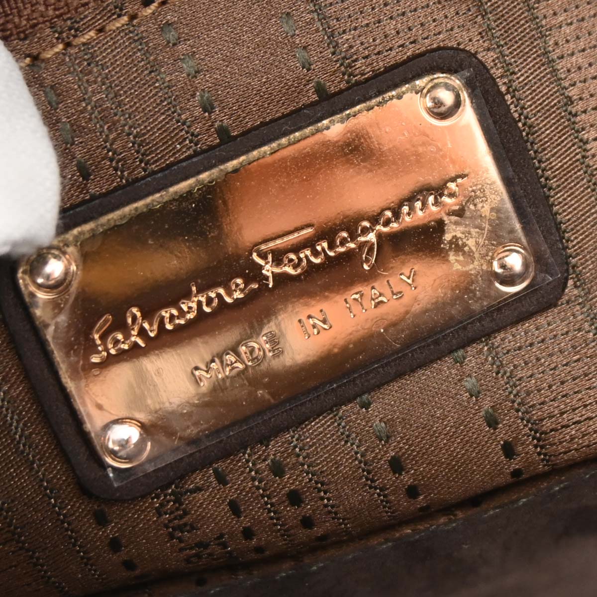 Salvatore Ferragamo Brown Suede Gancini 2way Shoulder Handbag