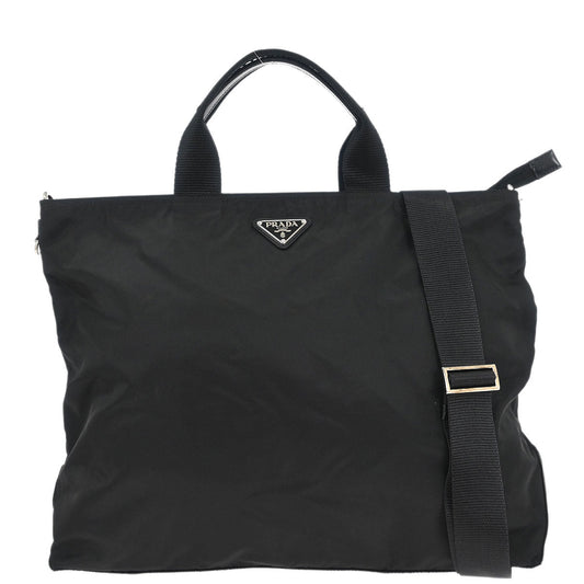 Prada Black Nylon 2way Shoulder Tote Handbag