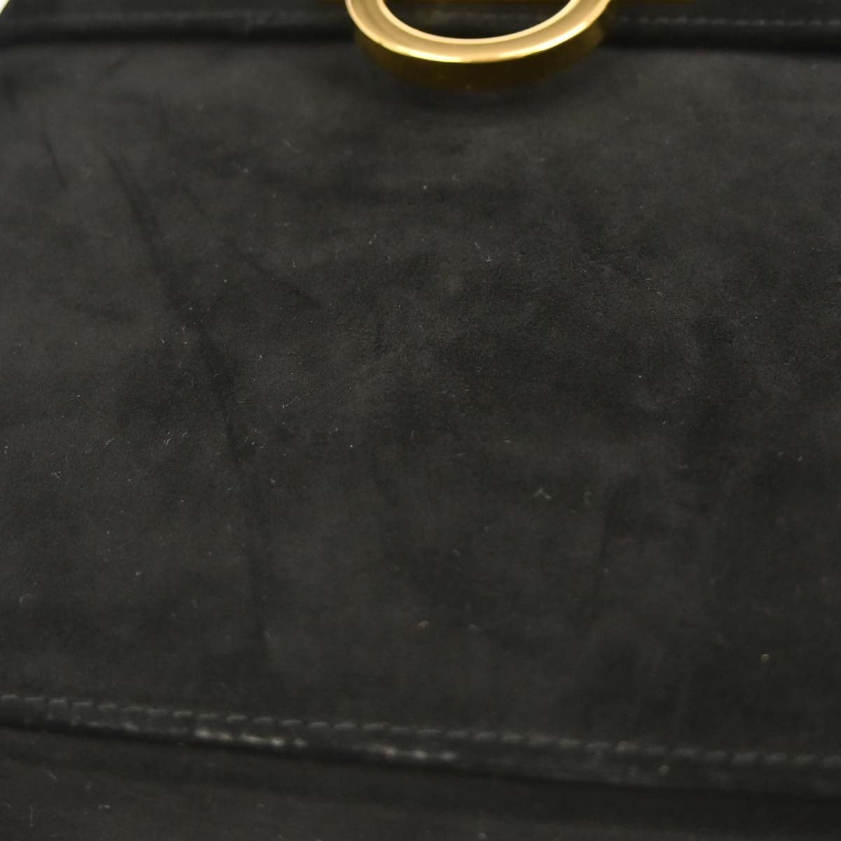 Salvatore Ferragamo Black Suede Gancini Handbag