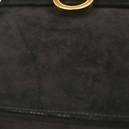 Salvatore Ferragamo Black Suede Gancini Handbag