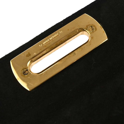 Salvatore Ferragamo Black Suede Gancini Handbag