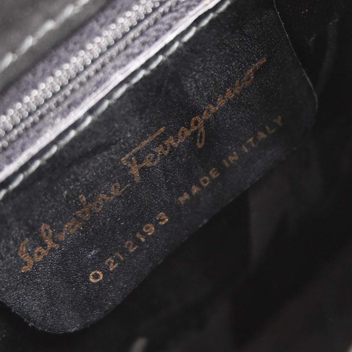 Salvatore Ferragamo Black Suede Gancini Handbag