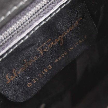 Salvatore Ferragamo Black Suede Gancini Handbag