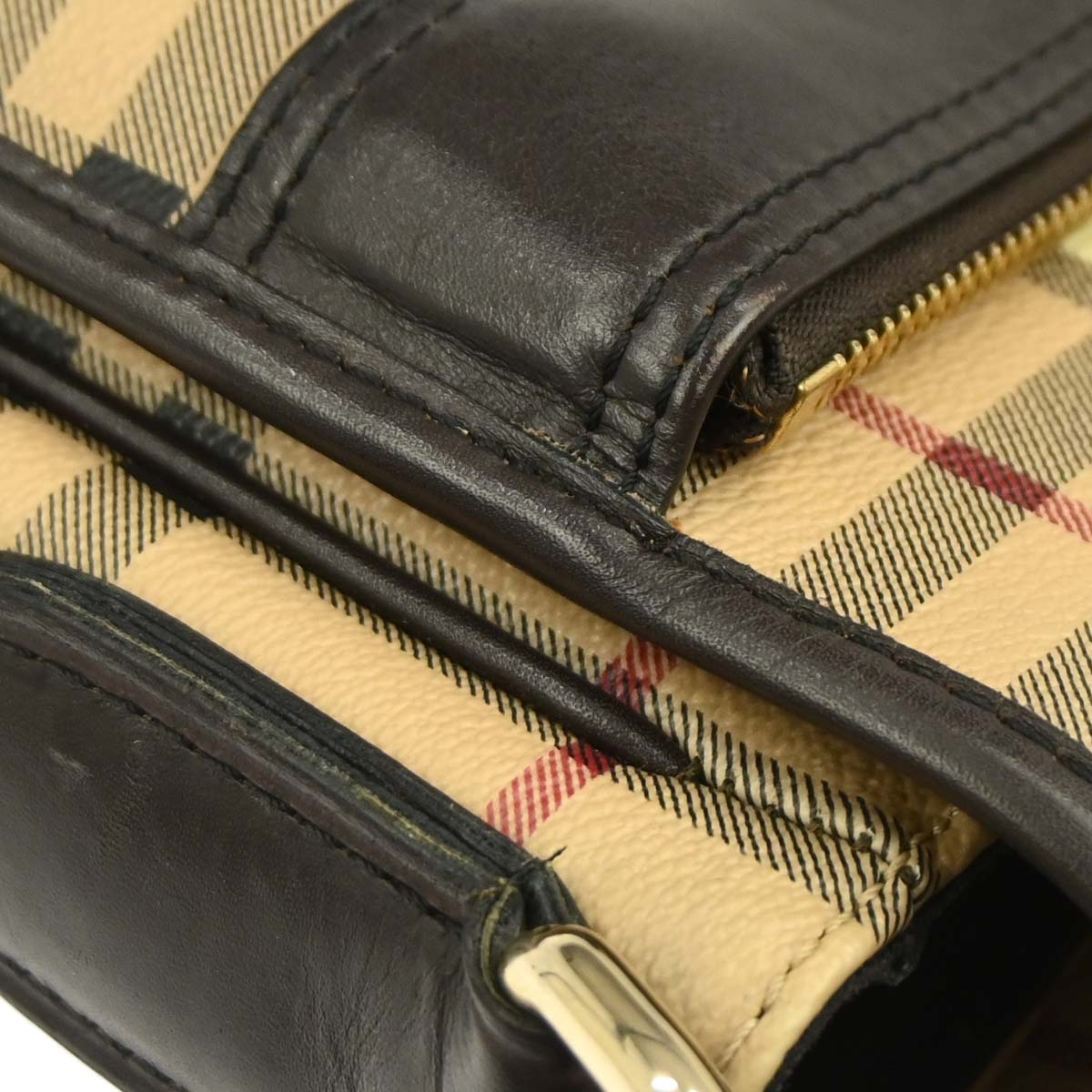 Burberry Beige Brown House Check Shoulder Bag