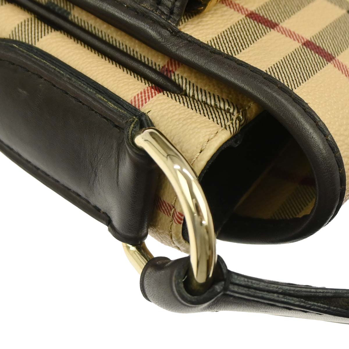 Burberry Beige Brown House Check Shoulder Bag