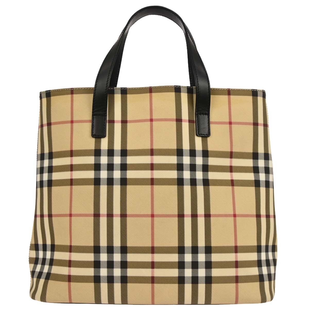 Burberry Beige PVC Burberry Check Tote Handbag