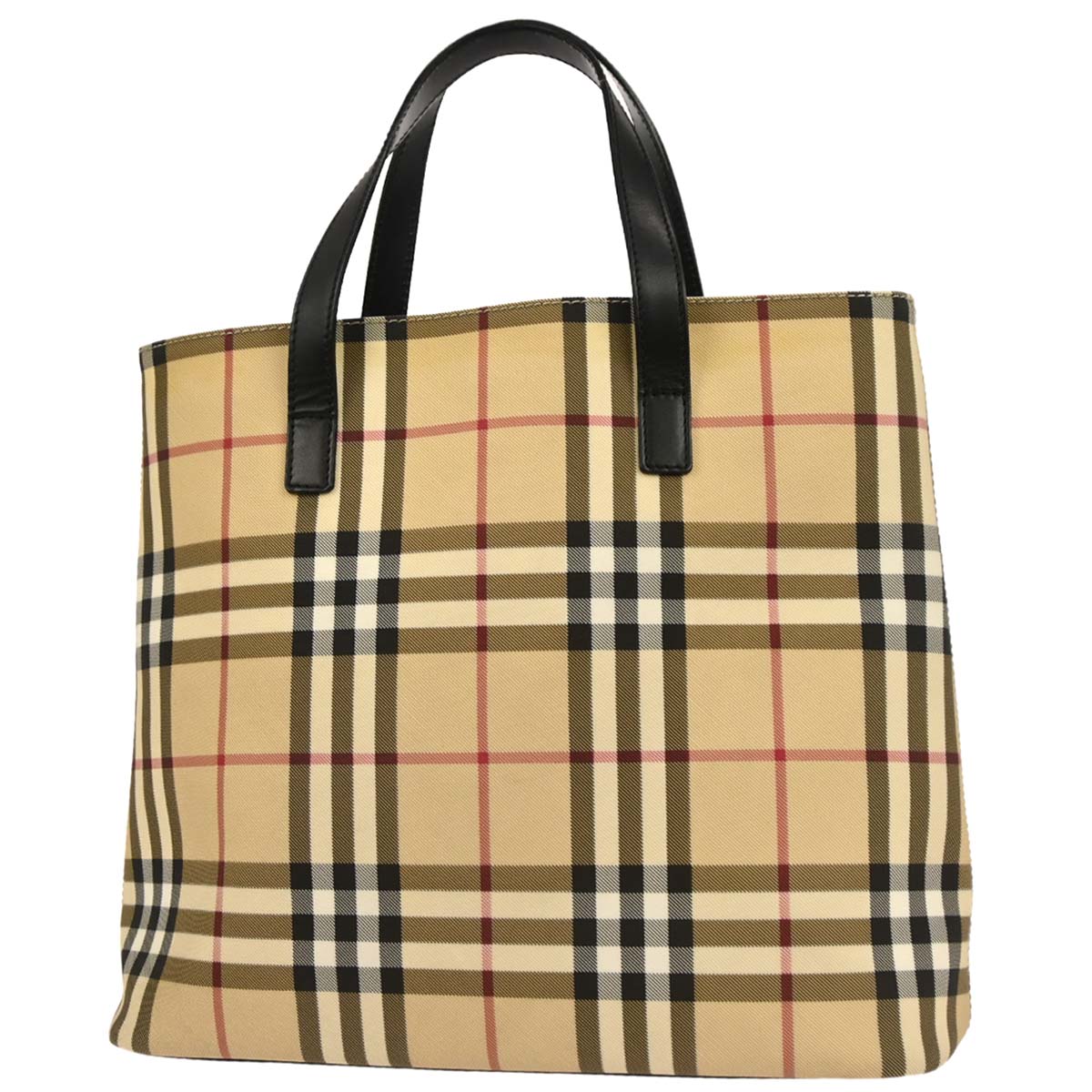 Burberry Beige PVC Burberry Check Tote Handbag