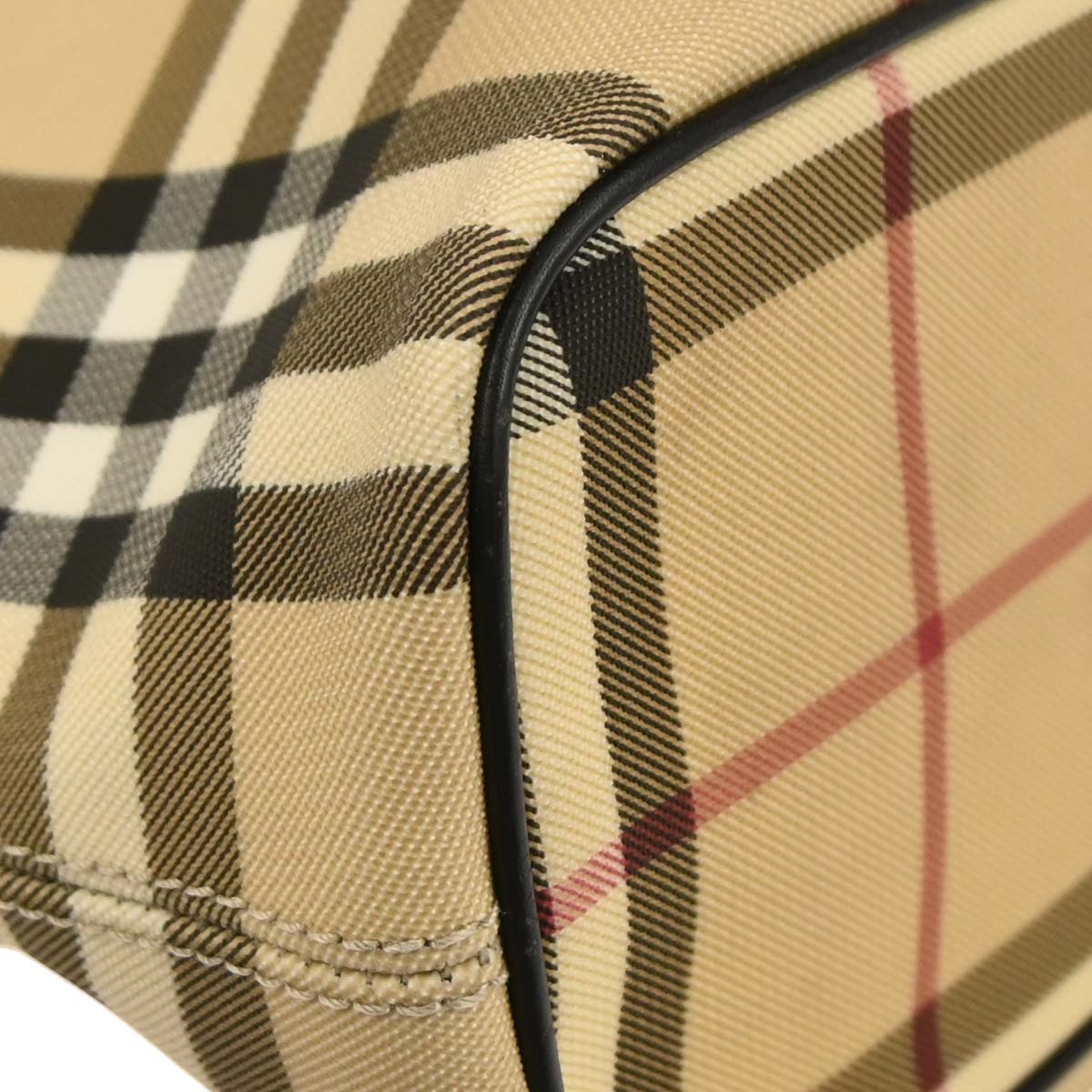 Burberry Beige PVC Burberry Check Tote Handbag