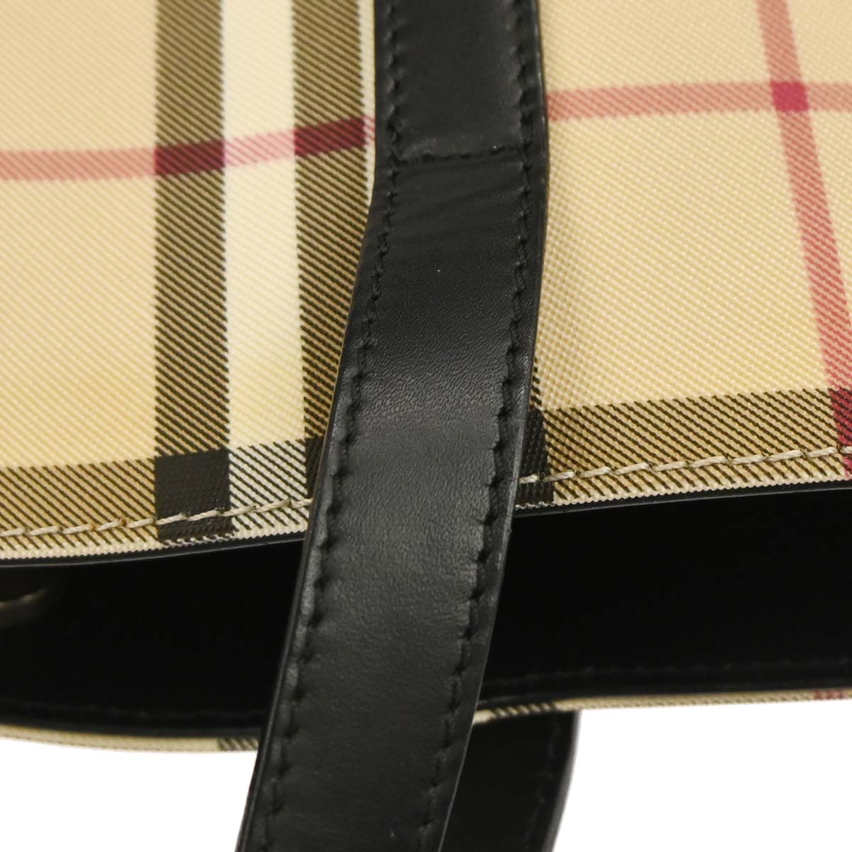Burberry Beige PVC Burberry Check Tote Handbag