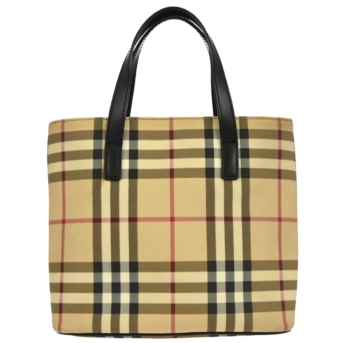 Burberry Beige Black Burberry Check Tote Bag