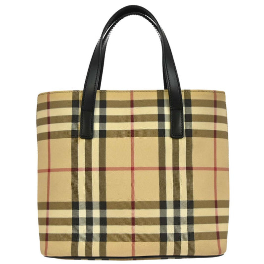 Burberry Beige Black Burberry Check Tote Bag