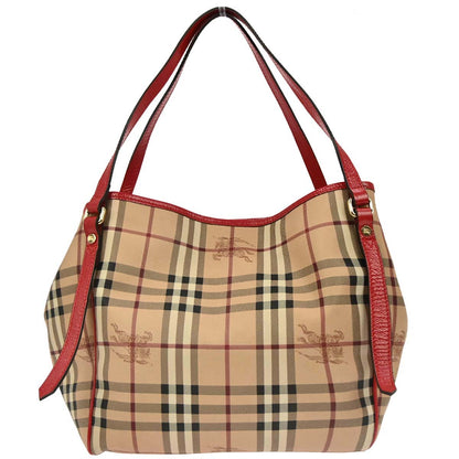 Burberry Beige Red House Check Tote Bag