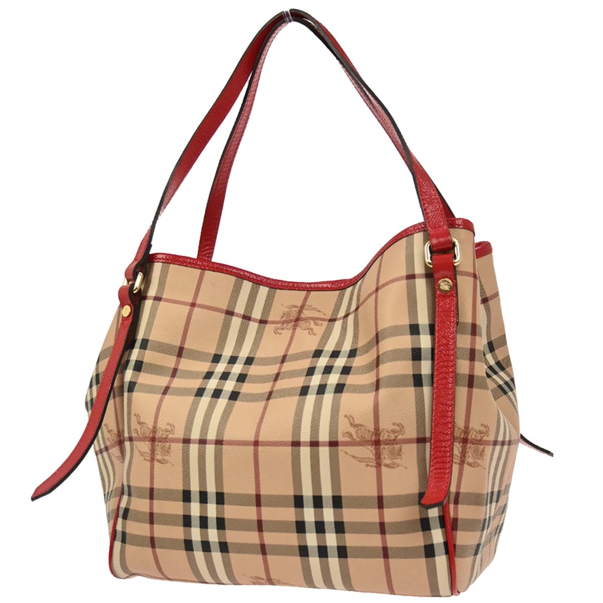 Burberry Beige Red House Check Tote Bag