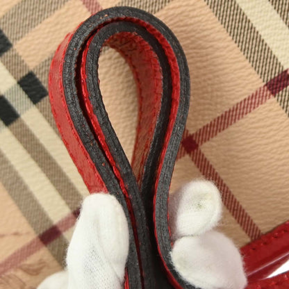 Burberry Beige Red House Check Tote Bag