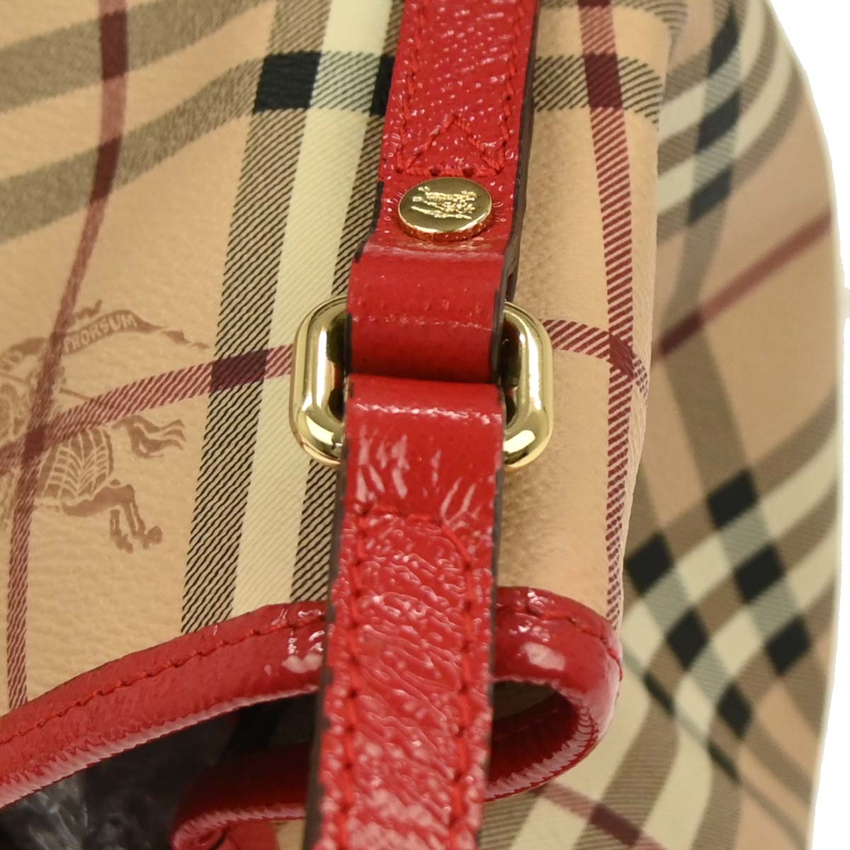 Burberry Beige Red House Check Tote Bag
