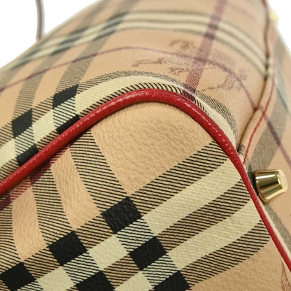 Burberry Beige Red House Check Tote Bag