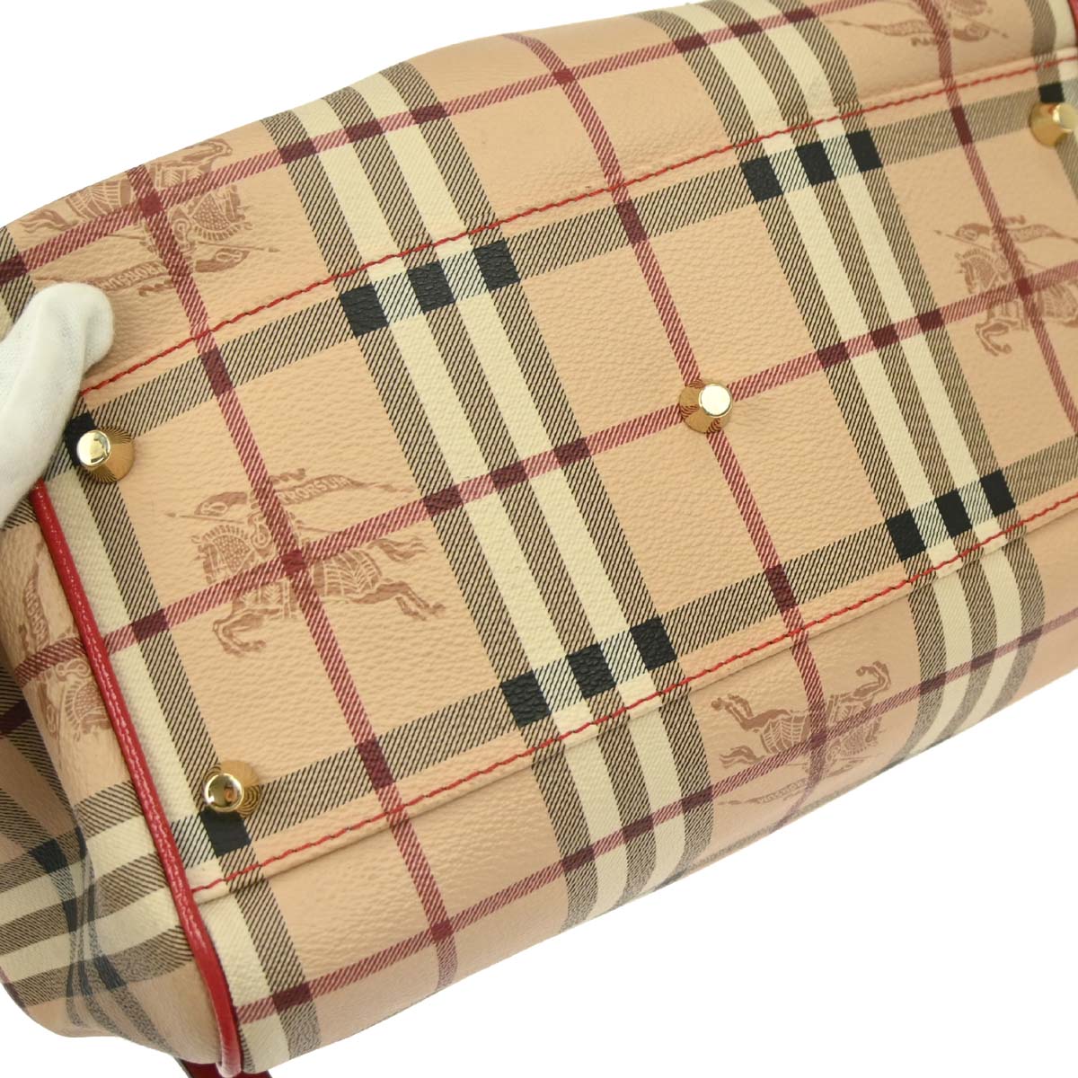 Burberry Beige Red House Check Tote Bag
