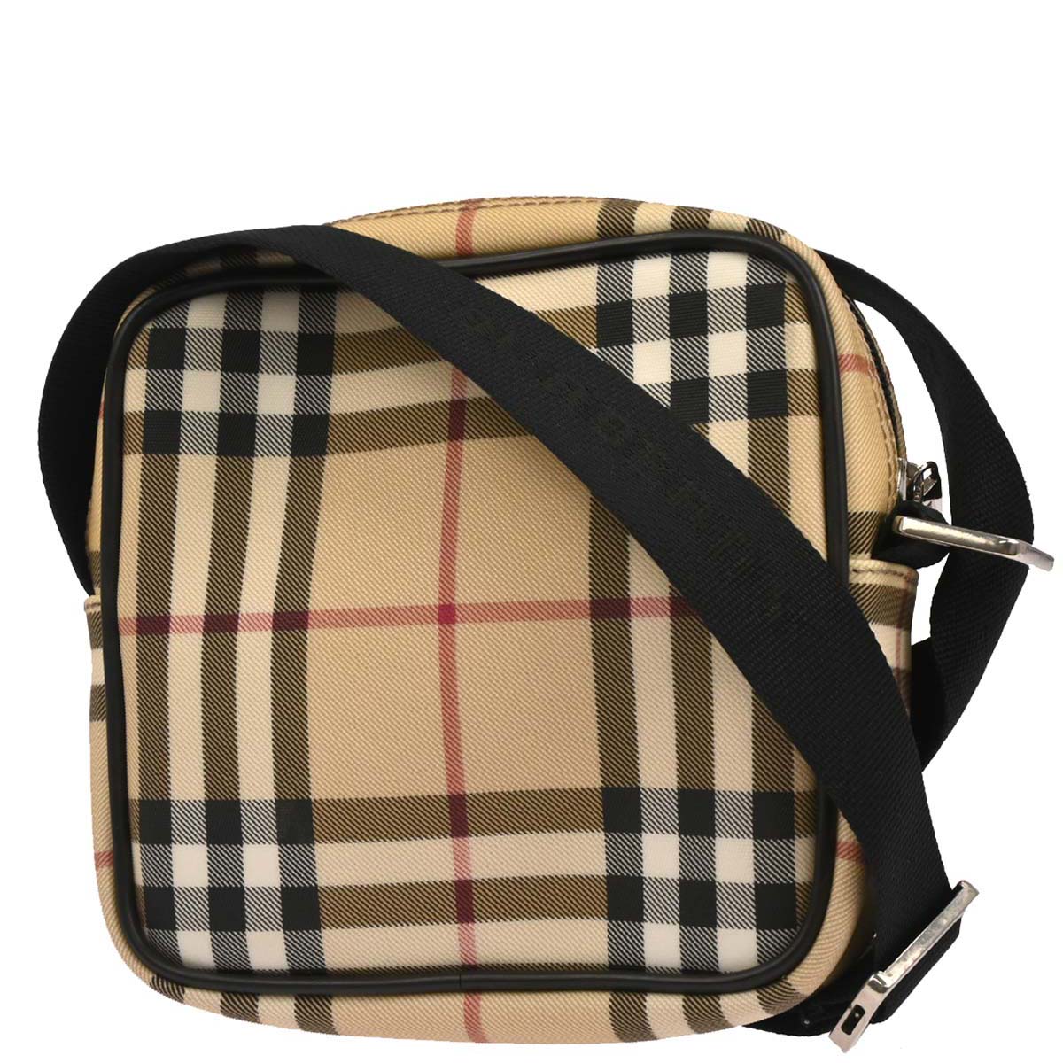 Burberry Beige Black Burberry Check Shoulder Bag