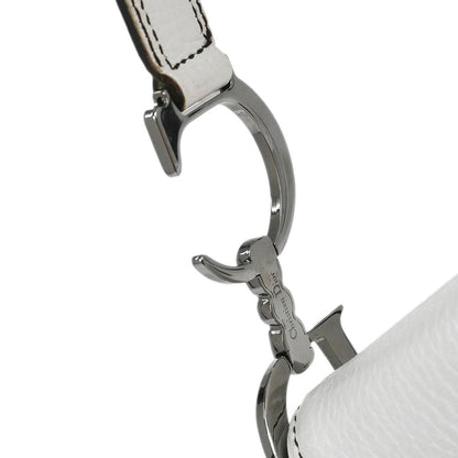Christian Dior White Leather Saddle Handbag